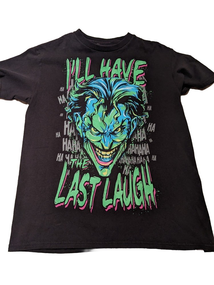 The Joker DC Comics Last Laugh T Shirt Colorful Sz Medium Batman Grin Halloween
