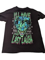 The Joker DC Comics Last Laugh T Shirt Colorful Sz Medium Batman Grin Halloween