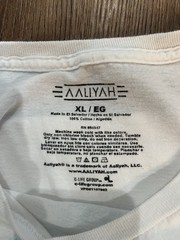 Aaliyah Official C-Life Group Graphic T-Shirt XL White Blue Airbrush Y2K Hip-Hop