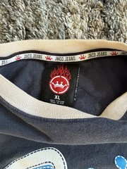 Vtg 90s JNCO Jeans Ringer Crown 85 Shirt Made in USA Skater Y2K XL 100% Cotton