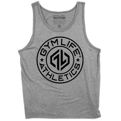 GYM LIFE® VALKRON Workout Tank Top Men Athletic Shirt Exercise Fitness, Hth Grey