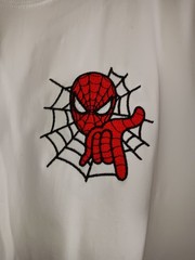 Spider Man Embroidered T-shirt – White – Otto Heavy Cotton Comfy Tee