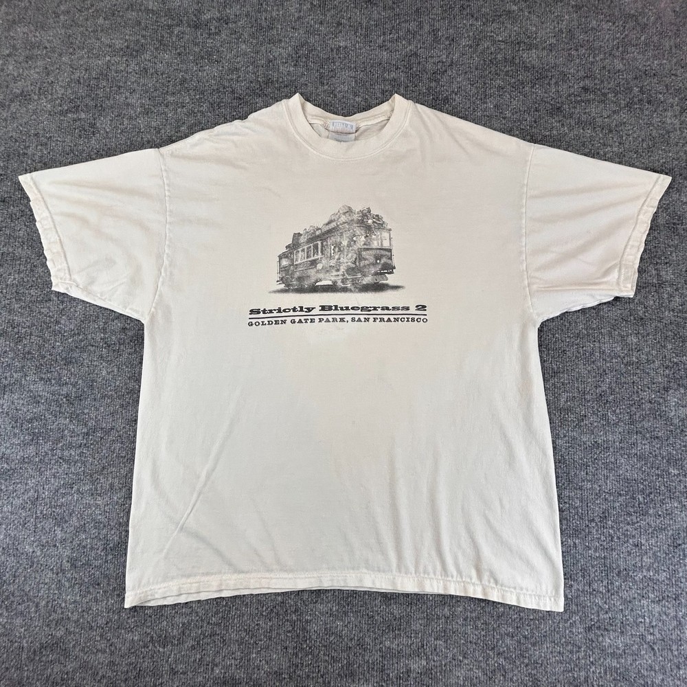 VTG San Francisco Shirt Adult XL White Bluegrass Concert Cable Car Golden Gate