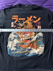Tiny Spark Black Ramen Bowl Japanese Text Graphic Crew Neck T-Shirt Size XL