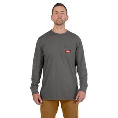 Milwaukee Men’s 3X-Large Gray GRIDIRON Cotton/Polyester Long-Sleeve T-Shirt