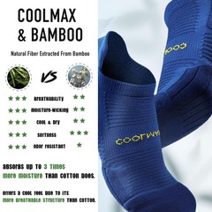 Coolmax Viscose Compression Running Socks 3 Pairs Ankle Low Cut Athletic Anti…