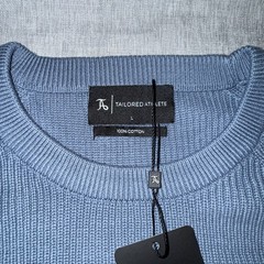 Cotton Knitted Textured Crew Neck Sweater-L-Tailored Athlete