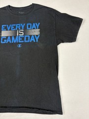 AUTHENTIC CHAMPION T SHIRT L LARGE MENS BLACK EVERYDAY IS GAME DAY SPORTS LOGO