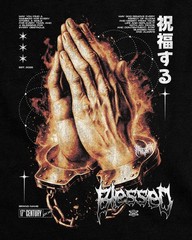Praying Hands Graphic T Shirt Gothic Streetwear Blessing Tee Unisex