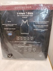 Lot 2 Covington Men’s 3 Pack Tank T-Shirts XL/XG White 100% Cotton NOS 6 Shirts