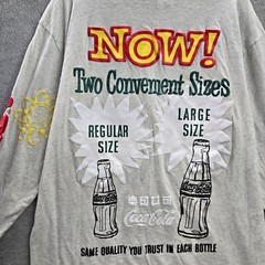 Coca Cola x Pacsun Men Shirt Large Gray Logo Classic Bottle Long Sleeve Tee