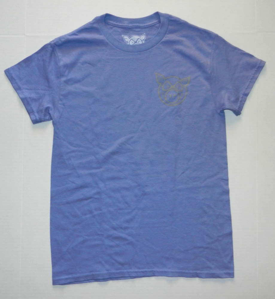Pig Wheels Front And Back Head T-Shirt – Purple New