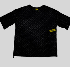 RHYME Sz M Crew Neck Texture All-Over Pattern Men’s Black T-shirt