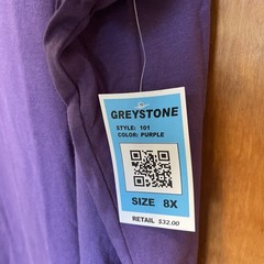Grey stone Big And Tall Tee Style 101 Purple 8X NWT