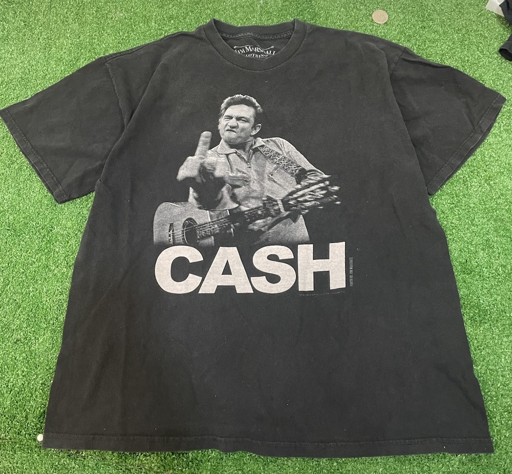 Authentic Jim Marshall Photo JOHNNY CASH The Bird Finger T-Shirt Sz XL