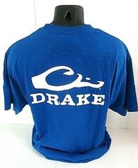 MSRP 19.99 NEW DRAKE WATERFOWL DUCK HEAD LOGO T-SHIRT – BLUE – SIZE M
