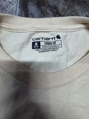 Carhartt K87 Pocket T Shirt Mens Medium Loose Fit Heavyweight Workwear Cream