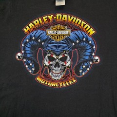 Harley Davidson T-Shirt Mens XL Black Jester Skull Graphic Stafford Texas 2014