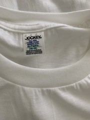 Vtg 2 Pack Jockey Mens White Cotton T-Shirts Tall Man Crew Neck 2000 XL 46-48