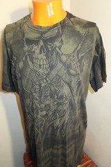 B5 Rare Vintage Affliction Puppet Master God Vs Devil Shirt Men 2XL distressed
