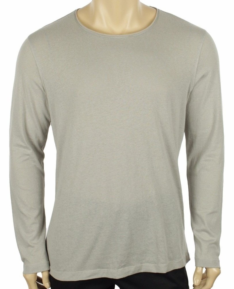 INC Mens Long Sleeve Scoop Neck T-Shirt Smoked Gray Size Medium