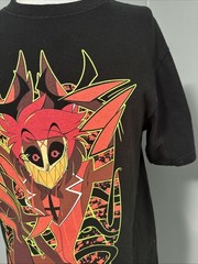 Hazbin Hotel Hot Topic Alastor Black Short Sleeve Tee Shirt M