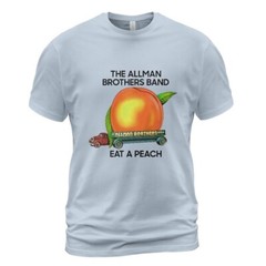 Rare 1970s 70s The Allman Brothers Eat A Peach Light Blue T shirt