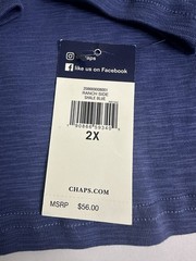 Chaps Denim Men’s Long Sleeve Henley T-Shirt – Solid Blue 2X Big & Tall