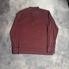 Y2K Vintage Aeropostale Maroon Burgundy 2000s Heavyweight Henley Shirt