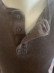 Sonoma Men’s Small Brown Long Sleeve Henley Shirt Waffle Knit Thermal Casual