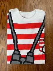 Where’s Waldo? Cosplay Shirt Sz L Halloween Red Stripes Children’s Puzzle Book