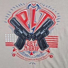 PLT Get A Grip Custom Graphic T-Shirt Mens LG District Perfect Tri Tan Beige