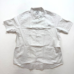 Paris Nation Men’s Button Down Shirt White Color Solid Linen Blend 3XL 4XL