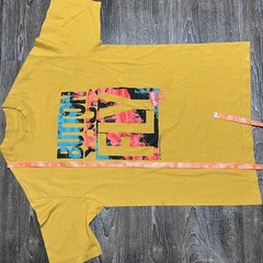 Vintage Levi’s Button Your Fly Shirt Mens Medium Yellow 501 1991 90s Graphic Tee