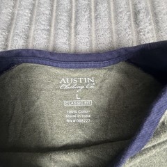 2 Pc Lot Austin Clothing Co Men’s Large Long Sleeve T-shirt Raglan Classic Fit