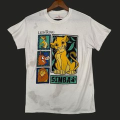 Disney The Lion King T-Shirt Adult Small – Simba Timon Pumbaa Mufasa – White Tee