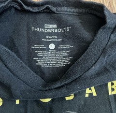 Marvel Studios Thunderbolts Movie Logo T-Shirt MCU Avengers Large Black Cotton