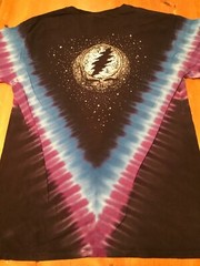 Grateful Dead Spotlight Star Shine Skull T-Shirt M-2XL Tie Dye Night Sky 2 Sided