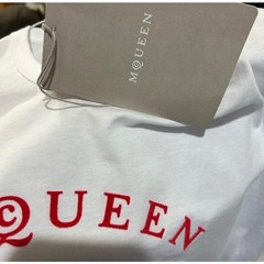 Men’s Alexander McQueen moth, embroidered cotton T-shirt size medium, NWT Italy