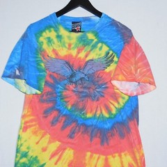 Vintage 2000s Y2K TOP HEAVY Tie Dye Swirl Soaring Eagle Cotton T Shirt Mens L