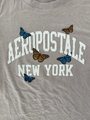 Aéropostale Classic Crew Pink Graphic Logo Butterfly T-Shirt XS Crew Neck