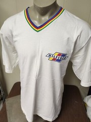 Vintage Tommy Hilfiger Jeans Flag T-Shirt Size XL 90s rainbow V-Neck collar