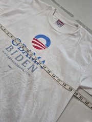 Vintage Obama Biden Bayside Heavyweight Unisex Cotton Shirt Size L Made In USA!