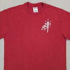 Shaka Wear Super Max Shirt Mens Large Red Heavyweight Cross Jesus Embroidered