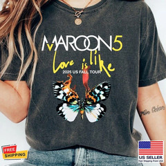 Maroon 5 Love Is Like Us Fall Tour 2025 Tweed T Shirt Full Size S-5XL