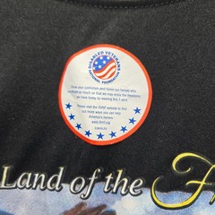 Land Of The Free Home Of The Brave Shirt Mens Large Black Short Sleeve Crew Neck