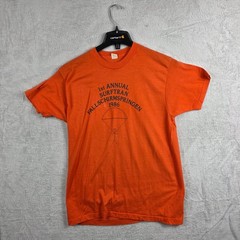 SCREEN STARS T-Shirt Men’s XL Orange 1986 Parachuting Crew Neck Surftran