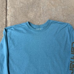 Carhartt Loose Fit Heavyweight Long Sleeve Logo Original Blue Men’s Large
