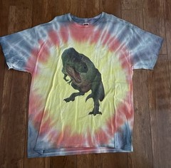 NWOT, XL, Men’s Tie-Dyed Raptor Dinosaur Tee by Fruit Of The Loom Impulse Wear