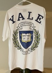 Double Sided Preppy Yale University Shirt Men MEDIUM Short Sleeve Tee New Cond.